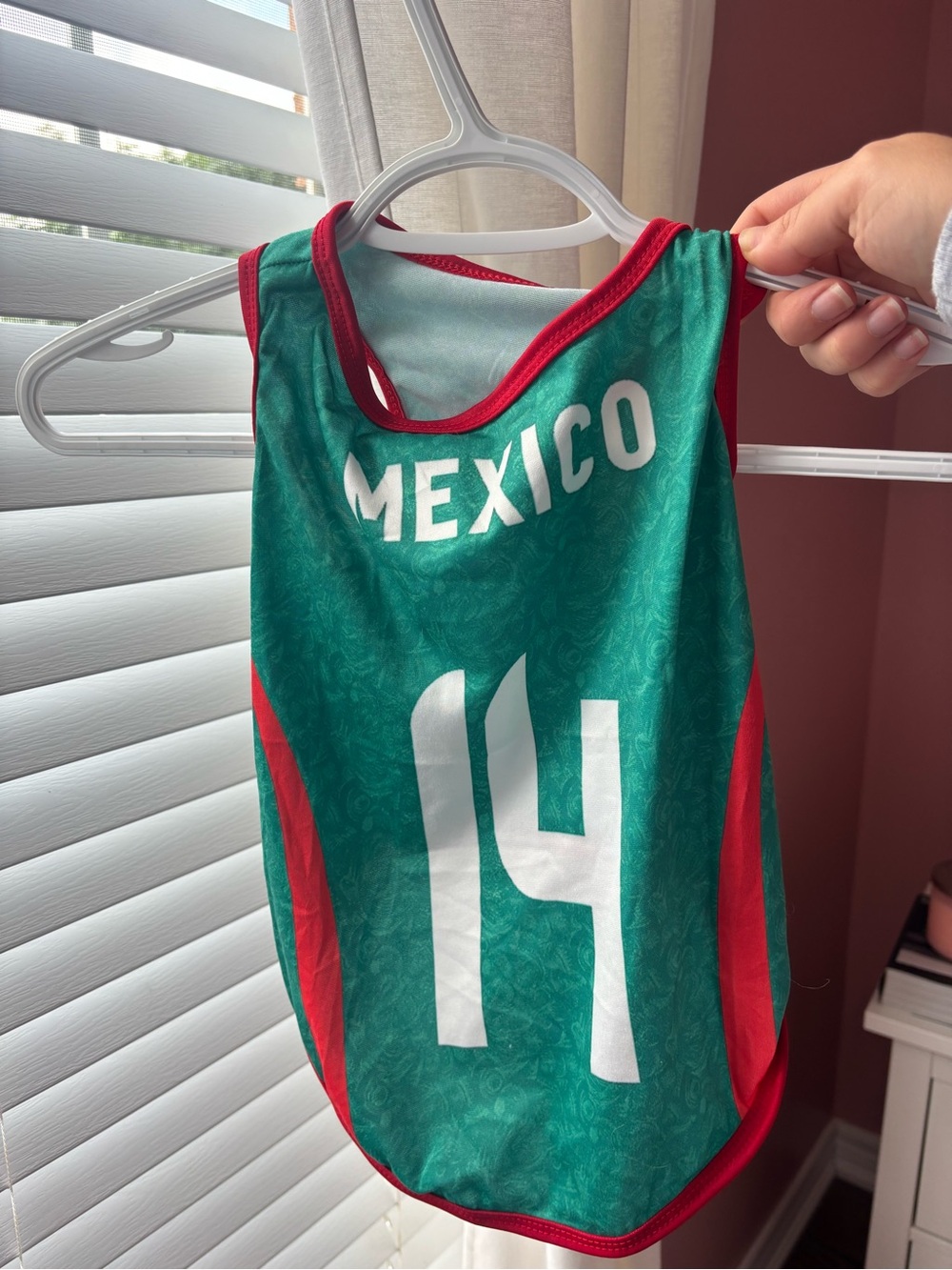 Mexico Green & Red Sports dog jersey with Number 14